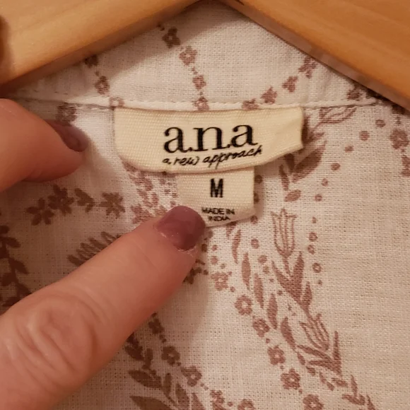 Womens a.n.a (a new approach) linen short sleeve blouse size S - Picture 5 of 7
